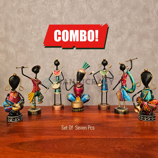 Metal Musician Figurines Showpiece Set of 7Piece