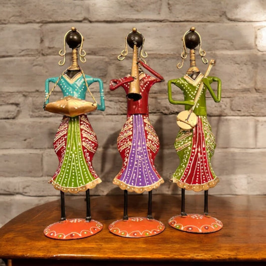Ethnic Musician Lady Decorative Pack of 3