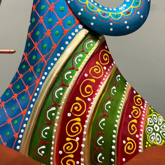 Metal Dandiya Dancing Couple Decorative Showpiece Set Of 2