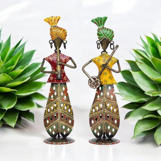 Metal Musician Set of Two Table Decorative Showpiece
