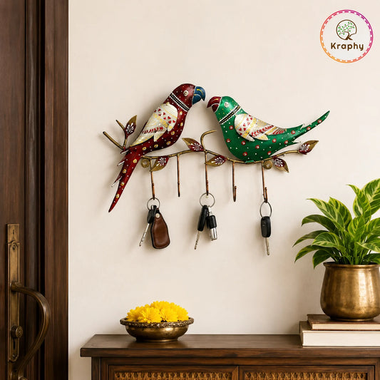 Parrot Multicolour Iron Key Holder