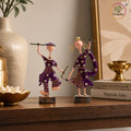 Rajasthani Musician Couple Metal Showpiece – 6 Inch