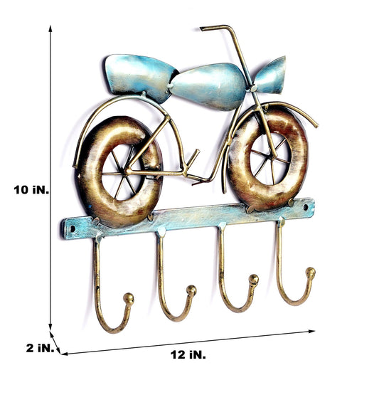 Bike Blue & Gold Iron Key Holder
