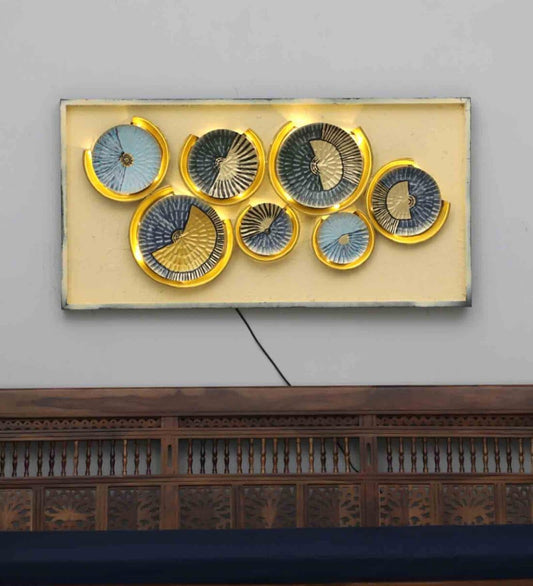 Beautiful Multicolor Iron & Wooden Wall Art