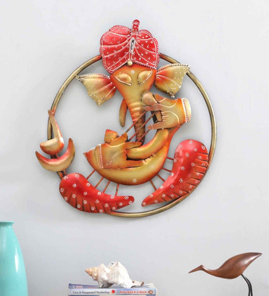 Ganesha Vadak Multicolor Metal Wall Art