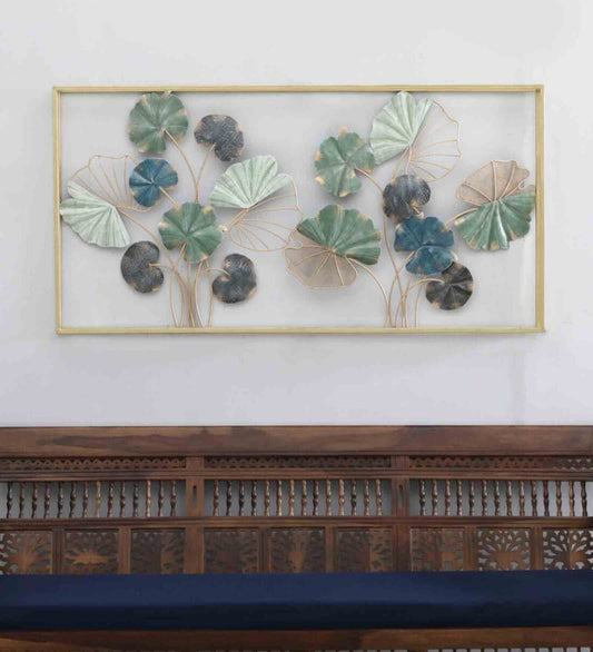 Lilly Leaves Multicolor Metal Wall Art