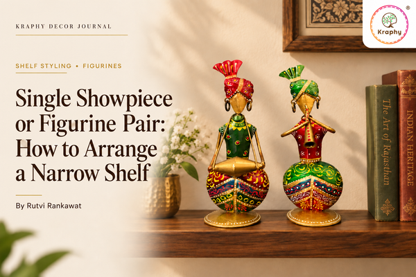 Single Showpiece or Figurine Pair: How to Arrange a Narrow Shelf