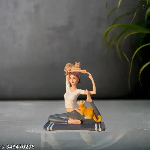 Kraphy Asana Figurine is an Elegant, Cute Figurine Made of polystone, which is Ideal for a Yoga Studio, Pilates or as a Gift for a Friend, Active Girl, connoisseurs of a Healthy Lifestyle.