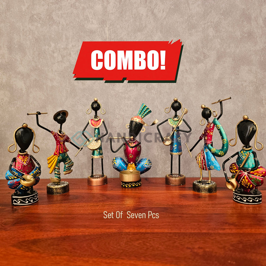 Metal Musician Figurines Showpiece Set of 7Piece