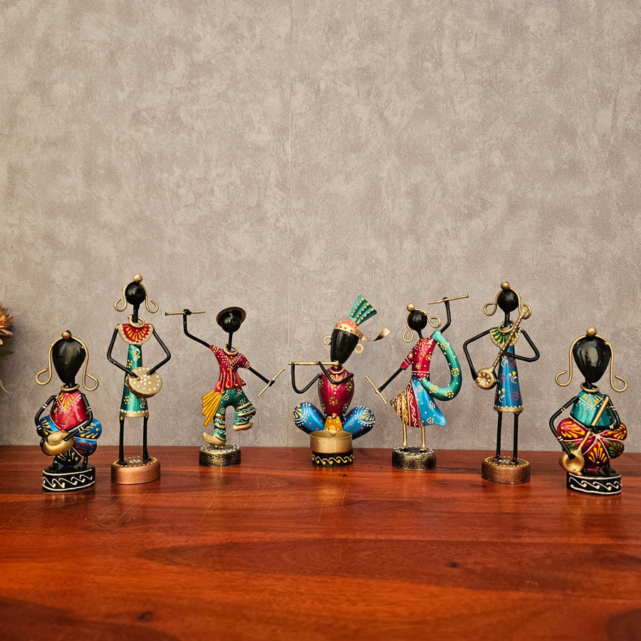 Metal Musician Figurines Showpiece Set of 7Piece