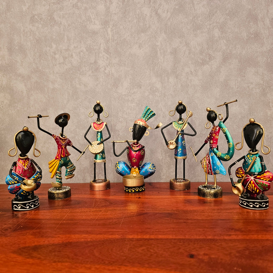Metal Musician Figurines Showpiece Set of 7Piece