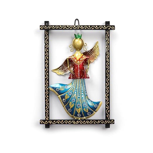 Kraphy Metal wall Hanging Lady Musician Frame Set OF 3