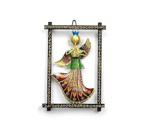 Kraphy Metal wall Hanging Lady Musician Frame Set OF 3