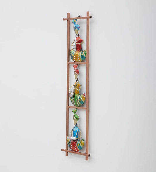 KRAPHY Metal Rajasthani Musician Wall Hanging (28 Inch)