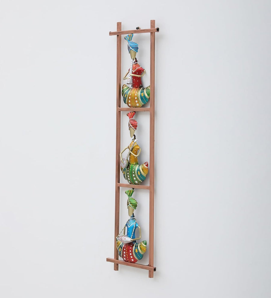 KRAPHY Metal Rajasthani Musician Wall Hanging (28 Inch)