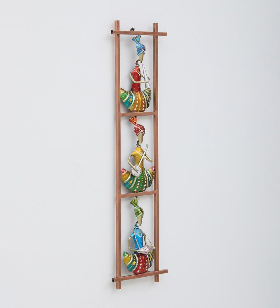 KRAPHY Metal Rajasthani Musician Wall Hanging (28 Inch)