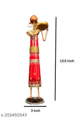 Kraphy Combo Metal Iron Tribal Lady & Tea Light Musician Showpieces Combo thumbnail