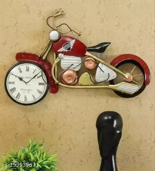Kraphy-Red Wrought Iron Decorative Wall Clock