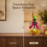 Black Handcrafted Krishna Idol- Red & Yellow thumbnail