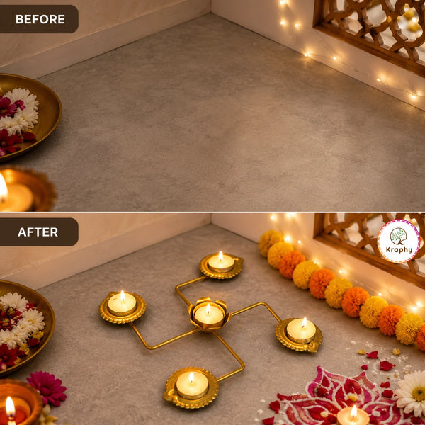 Swastik T light holder Decorative detail image 4