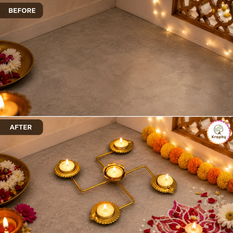 Swastik T light holder Decorative detail 3