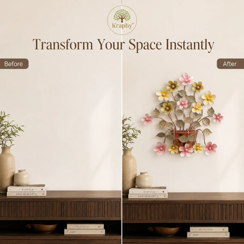 White Iron Buck Flower Wall Art media 3