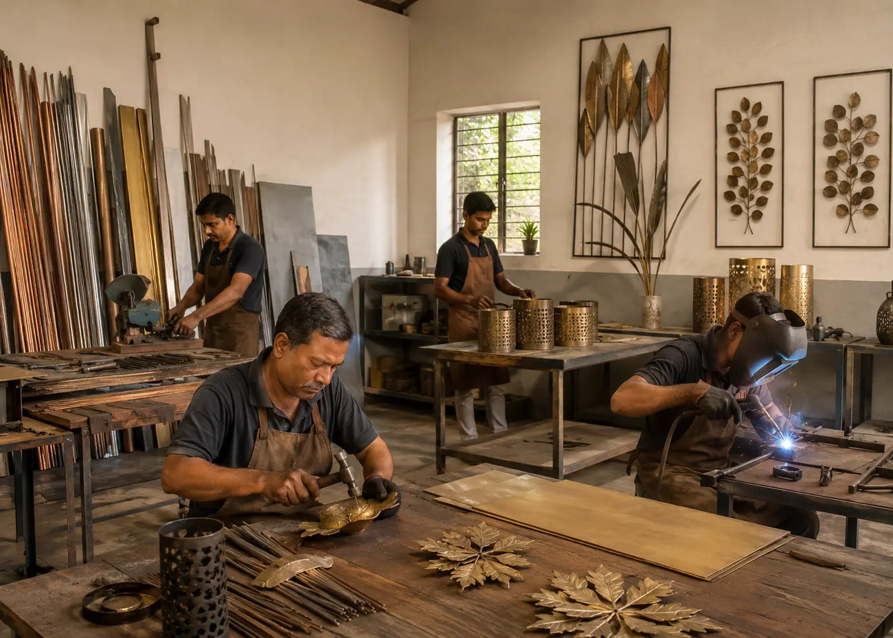 KRAPHY artisan workshop creating handcrafted metal home decor