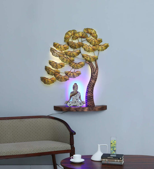 Buddha With Tree Metal Wall Art Backlight