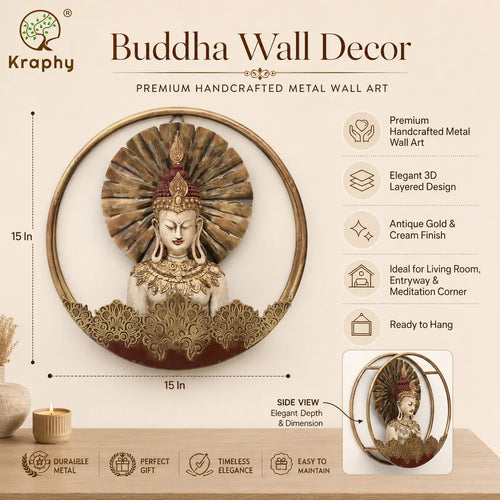 Buddha Multicolor Metal Wall Art media 7