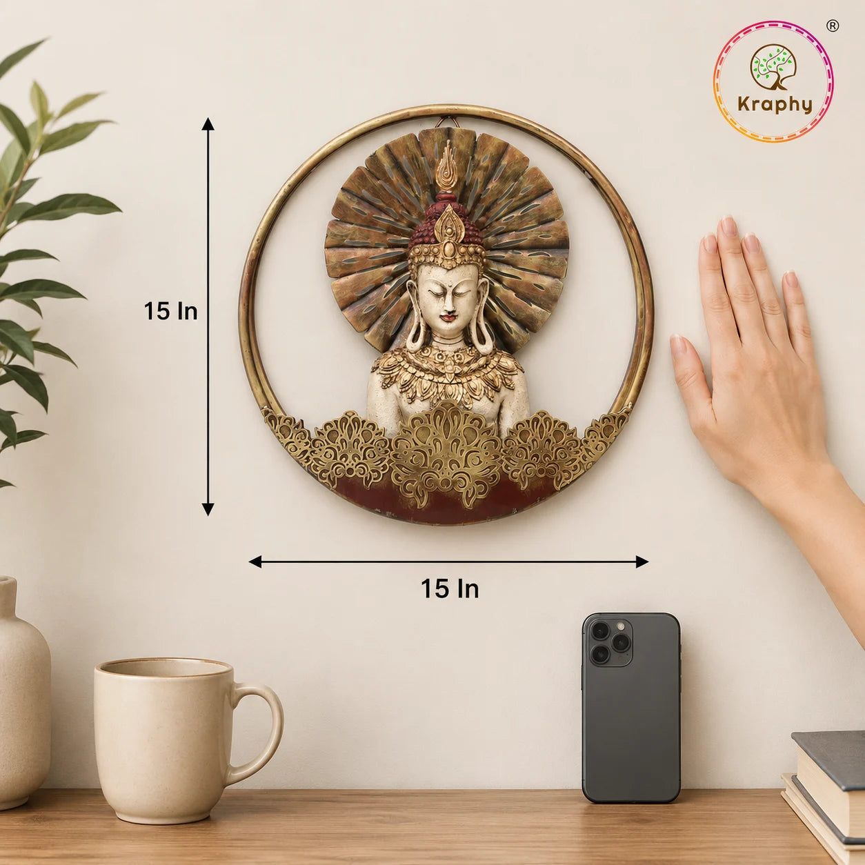 Buddha Multicolor Metal Wall Art