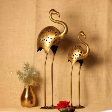 Decorative Metal Pair of Swan (Set of Two)