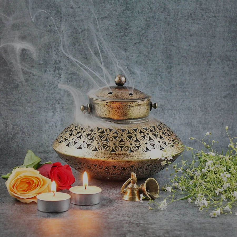Iron Degchi Style Dhoop and Tealight Candle Holder