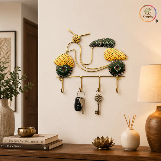 Designer Iron Scooter Wall Hook Entryway Organizer