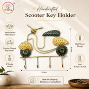 Designer Iron Scooter Wall Hook Entryway Organizer