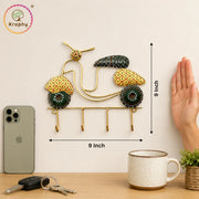 Designer Iron Scooter Wall Hook Entryway Organizer