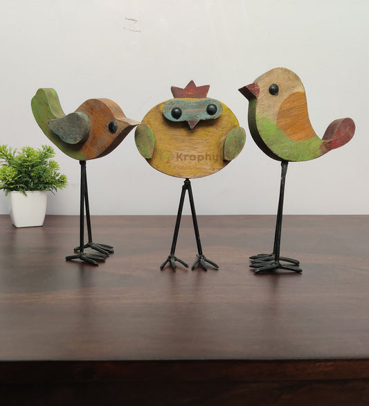 European Robin Bird Set Of 3