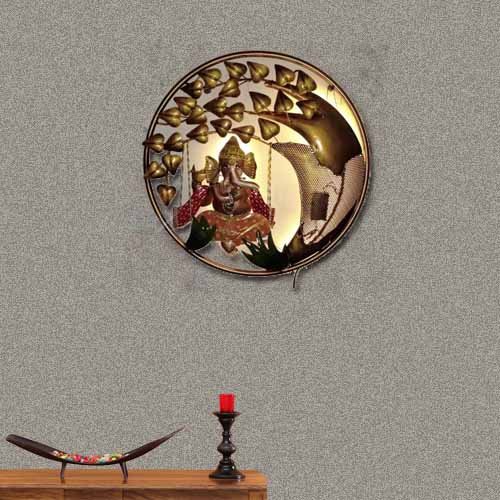 Ganesha Ring With Back Led Light God Wall Hanging