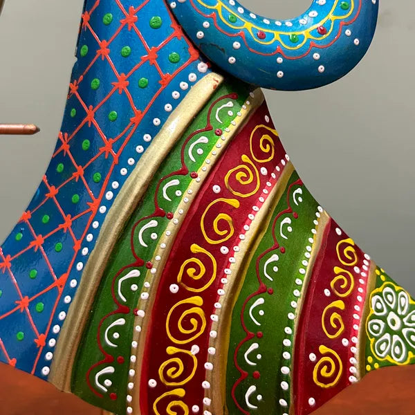 Metal Dandiya Dancing Couple Decorative Showpiece Set Of 2