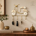 Handcrafted Scooter Shape Metal Key Holder | 4-Hook Wall Hanging Key Stand