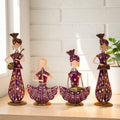 Rajasthani Musician Couple Metal Showpiece Combo  4 Piece – 12 Inch