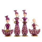 Rajasthani Musician Couple Metal Showpiece Combo  4 Piece – 12 Inch thumbnail