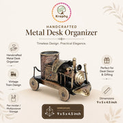 Kraphy Home Decor Wrought Iron Engine Pen Holder