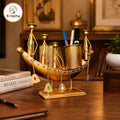 Kraphy Metal Home Decor Long Kerala Water Boat Showpiece