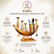 Kraphy Metal Home Decor Long Kerala Water Boat Showpiece