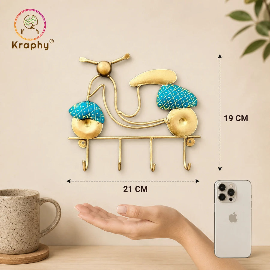 Kraphy Metal Key Hanger Scooter Wall Hanging size guide