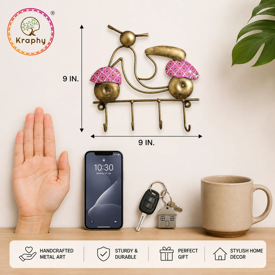 LUXURIOUS Scooter Key Holder Wall Art ( 9 INCHES ) size guide