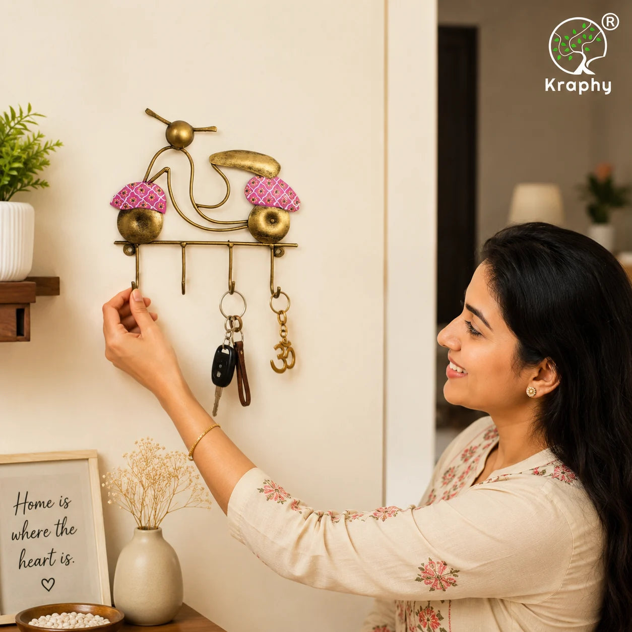 LUXURIOUS Scooter Key Holder Wall Art ( 9 INCHES )