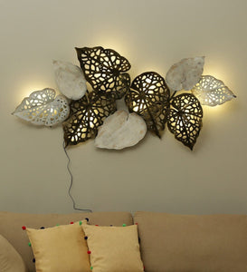 Leaf Wall Art With Led Metal Wall Art