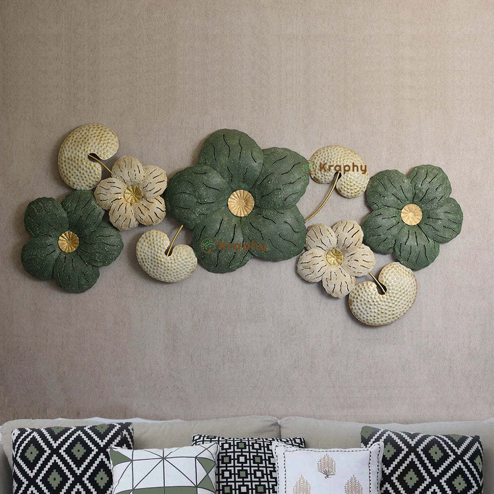 Long Beach Vintage Styled Florals Metal Wall Art