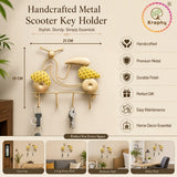 Metal Key Hanger Yellow Scooter Wall Hanging Decor thumbnail